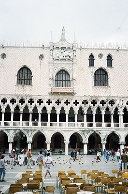 Stunning view of the **Doge’s Palace** (*Palazzo Ducale*) in Venice’s **Piazza San Marco**, featuring Gothic-Renaissance arch...