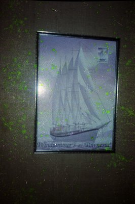 Vintage framed postcard depicting a classic wooden sailing ship labeled *"Windprins"* with Dutch text *"Delftse"*—likely a Du...