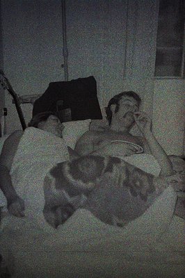 A young man sits on a bed, embracing two dogs. Interior scene, possibly a bedroom, showing window light and a glimpse of furn...