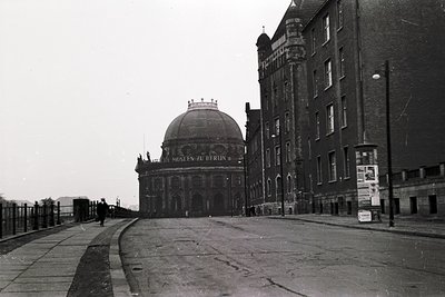 Neoclassical dome of the **Alte Nationalgalerie** (Old National Gallery) in Berlin, Germany, with inscription *"Alte Museum z...