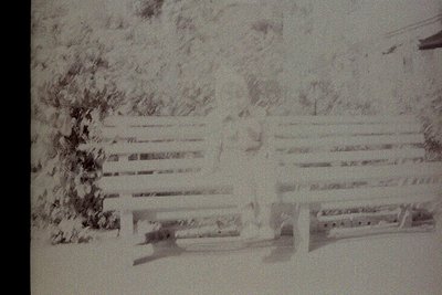 Vintage sepia-toned photo of a **wooden boardwalk** with **split-rail fencing** and **plank walkway** leading to a **small do...