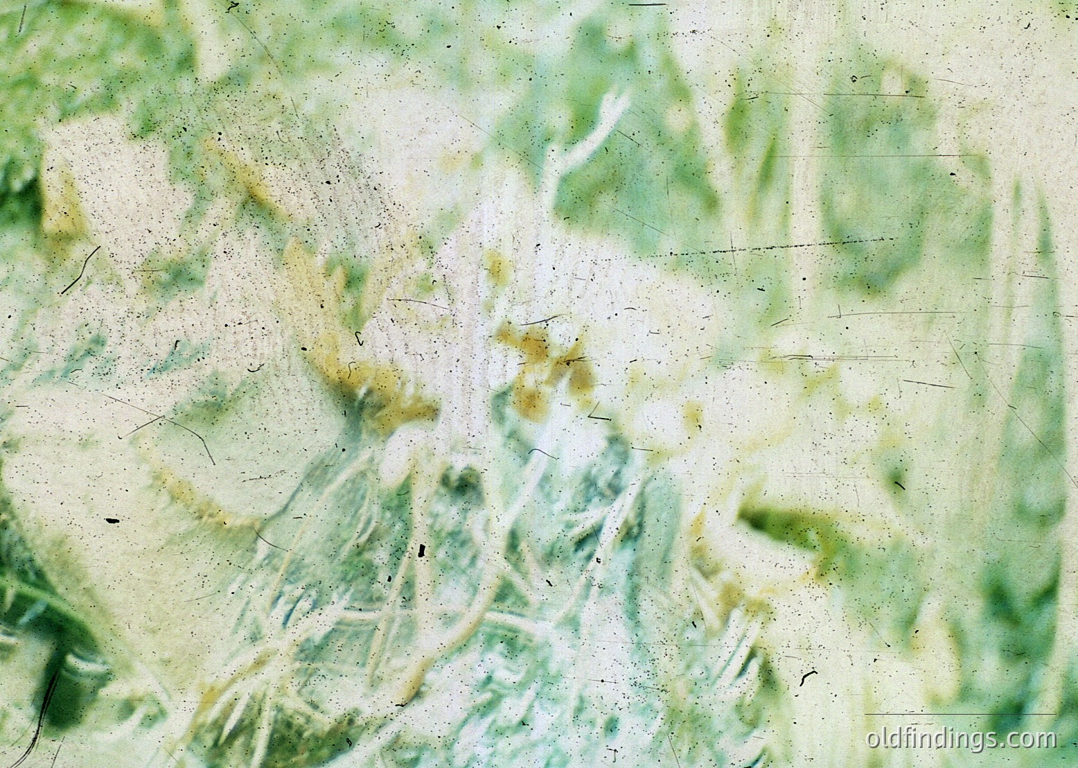Vintage film grain overlay with abstract green/white tones, resembling aged celluloid or scanned negatives. Likely from mid-20th century analog photography ( ).