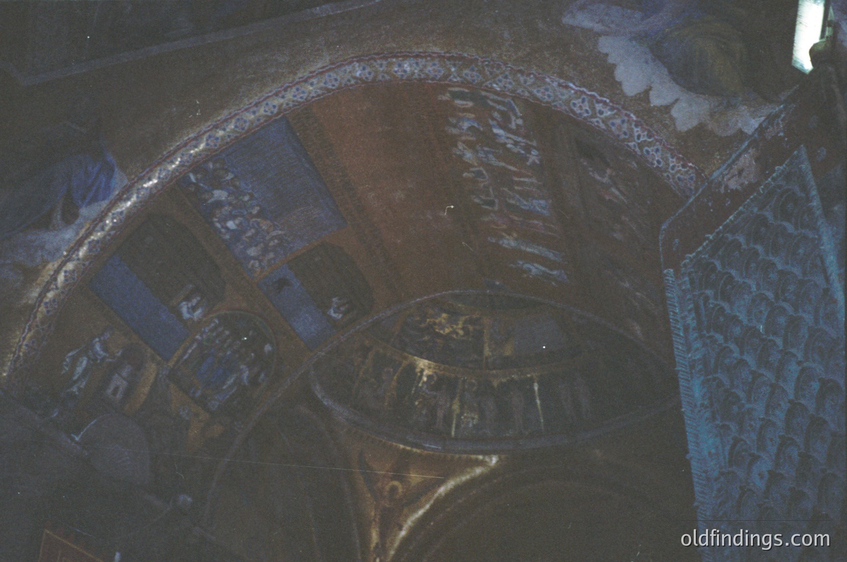 Vibrant Byzantine-style mosaic depicting religious iconography, featuring gold leaf and intricate geometric patterns. Central medallion showcases Christ Pantocrator flanked by saints. Likely from a 12th–14th century Eastern Orthodox church.