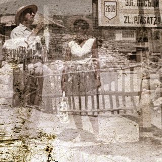 Vintage photo of rural roadside with signs to Varna, Zlatograd, Burgas.