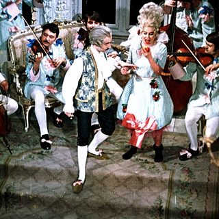 Eighteenth-century costume dance with string musicians.