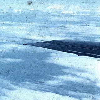 Frozen lake surface with slight ripples.