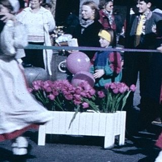 Traditional folk dancers in colorful costumes performing outdoors.