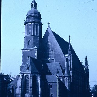 Historic church with tall bell tower.