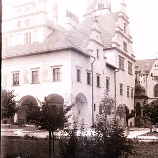 Historic European castle with Gothic-Renaissance architecture.