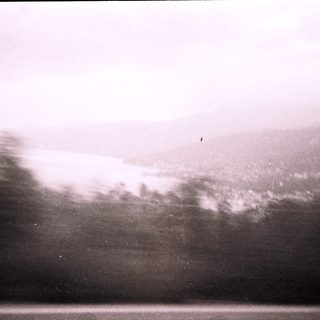 Blurry motion shot of distant landscape.