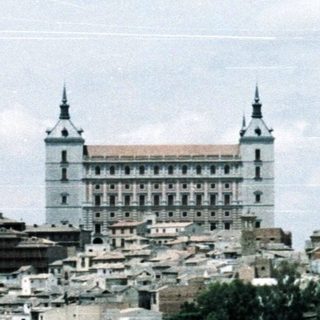 Historic cityscape featuring Toledo’s Alcázar and cathedral.