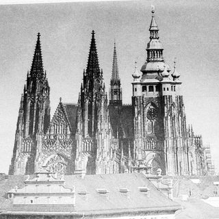 Gothic cathedral with twin spires and intricate façade.