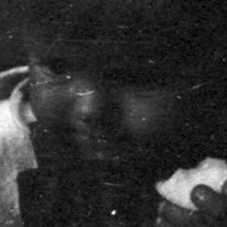 Two gorillas in an enclosed, dimly lit space.