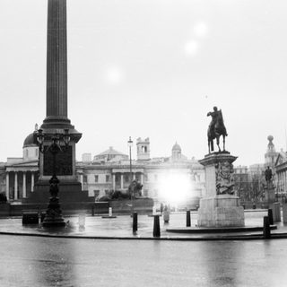 Trafalgar Square with Nelson's Column and statue.