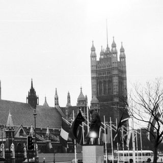 Historic Westminster buildings and Parliament Square.