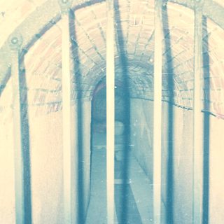 Glass and steel architectural archway.
