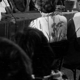 Formal gathering with speaker addressing seated attendees.