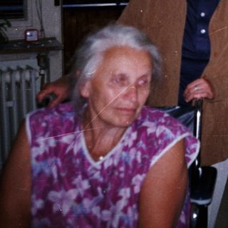 Four elderly people posing happily indoors together.
