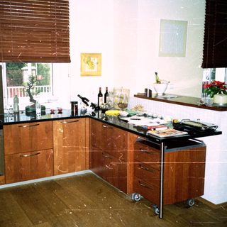 Kitchen in disarray after renovation or damage.