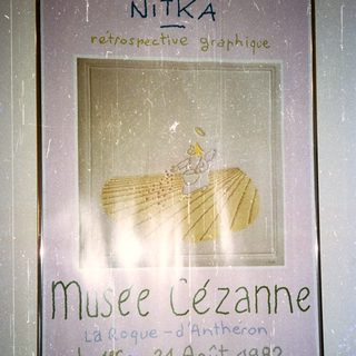 Poster for Nitka's graphic retrospective at Musée Cézanne, 1982.