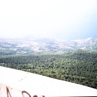 Lush forested hills under clear sky.