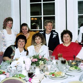 Family gathering at a formal dinner party.