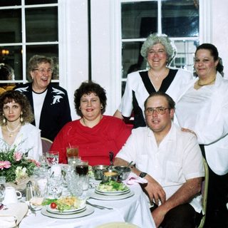 Family gathering at a formal dinner party.