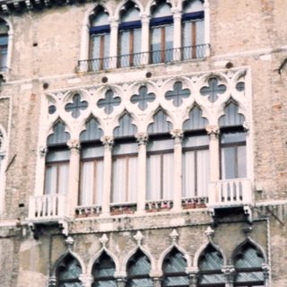 Gothic-style Venetian palace facade.