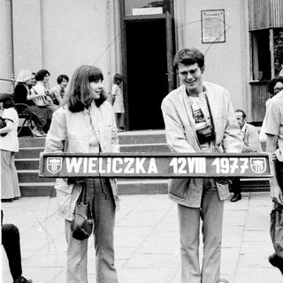 People celebrating Wieliczka Salt Mine anniversary in 1977.