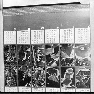 Scanning electron microscope crystal structure images.