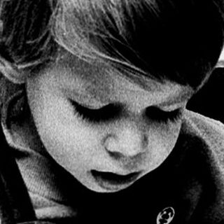 Child engrossed reading a picture book indoors.