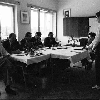 Business meeting in a conference room.