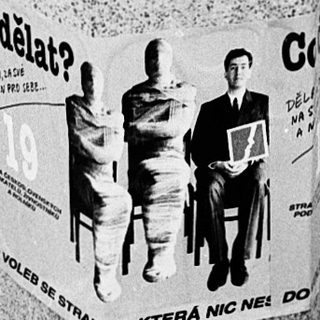 Urban trash bin with anti-littering campaign.