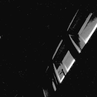 Spacecraft near asteroid surface.