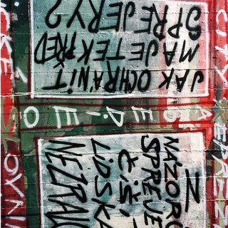 Graffiti with Czech anti-war and anti-propaganda slogans.