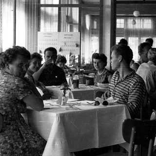 Group of women dining together indoors.