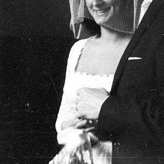 Couple dancing at wedding reception.