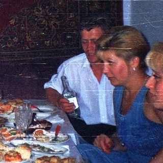 Family enjoying a festive meal together.