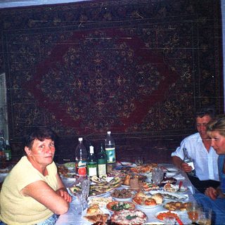 Family enjoying a festive meal together.