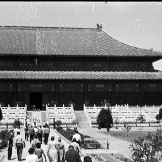 Traditional East Asian palace complex with classic tiled roofs.