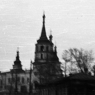 Historic Russian church with traditional onion dome.