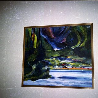 Expressive coastal landscape with dramatic cliffs and sea.