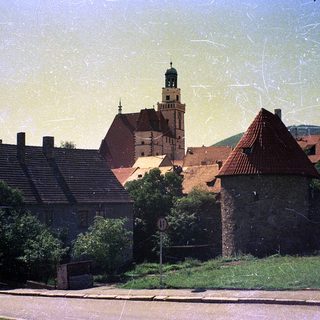 Historic town with castle and medieval architecture.