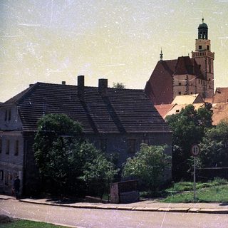 Historic town with castle and medieval architecture.