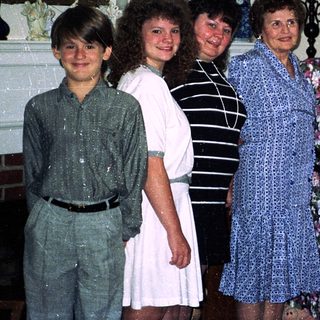 Family group portrait from the 1990s.