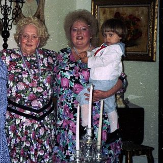 Family group portrait from the 1990s.