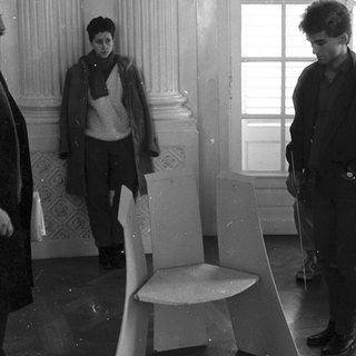 Unconventional seating sculpture in indoor gallery space.