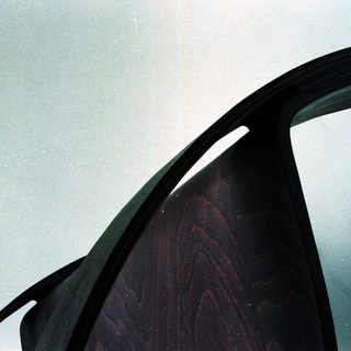 Mid-century modern chair from below.