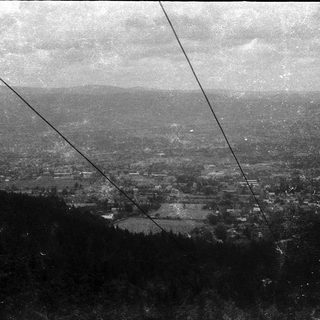 Aerial view of urban area from elevated vantage point.