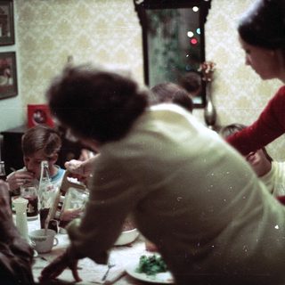 Family gathering at a dinner table.